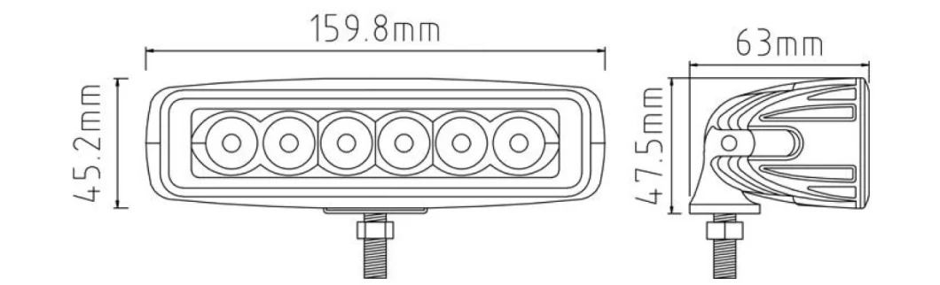 Low Cost Black 18W 6 Inch Slim Emark 12V/24V Epistar LED Work Light for off Road 4X4