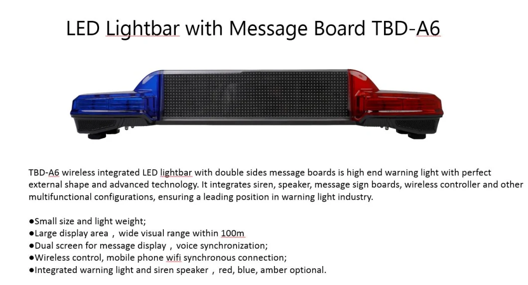 Senken LED Emergency Warning Lightbar with LED Message Sign