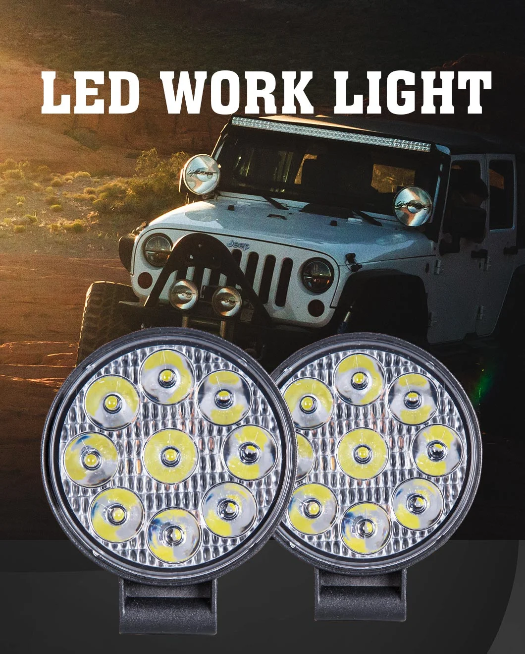 Best Price Car Flood Square Flashing Offroad Trucks Waterproof 27W LED Car Work Light