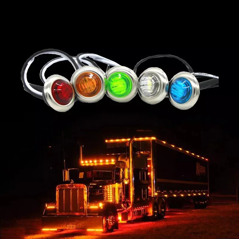 3/4 Inch Round LED Clearance Light LED Front Rear Side Indicator Bullet Marker Light for Truck RV Car Bus Trailer Boat