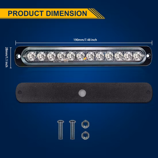 4" Round Tail Light DC12-24V Side Marker LED Truck Light Stop/ Trail / Indicator Strobe Functions with 12 LED IP 65 & Connector