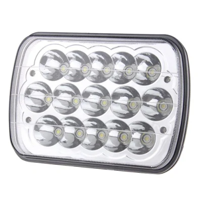 7X6 5X7 45W Rechteckiger Sealed Beam Auto-LED-Scheinwerfer 15 LEDs Arbeitslicht Epistar 3030 CREE Auxiliares Auto Moto Alta Baja Faro LED