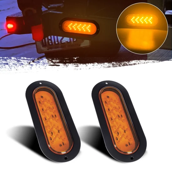 6 Zoll bernsteinfarbene ovale LED-Stopp-Blinker-Rücklichter für Anhänger