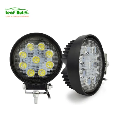 12V 24V 4 Zoll Farol De Milha LED 27W Runde Luces LED 27W für Offroad-Traktor Quadratisches 27W LED-Arbeitslicht