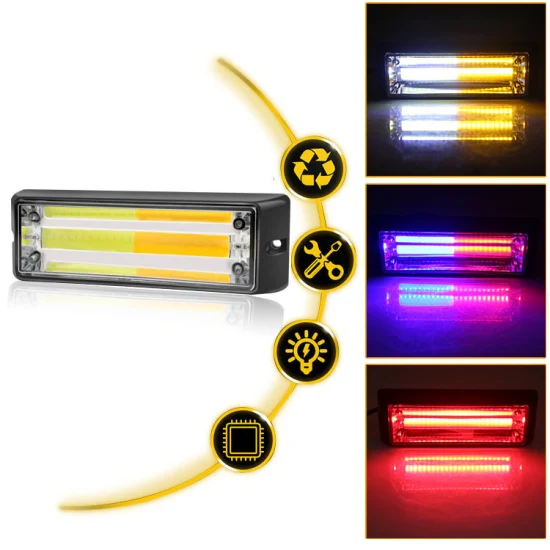 Stroboskop-dynamisch blinkendes LED-COB-Licht für Fahrzeuge, COB-Beleuchtung, Auto-LKW-Frontgrill, Stroboskop-Blitz-Warnlicht